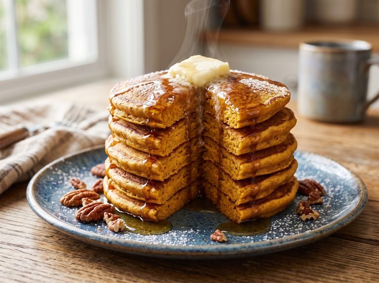 The Ultimate Fluffy Homemade Pumpkin Pancakes